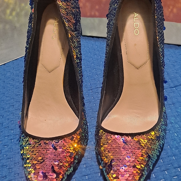 Aldo Multicolor Sequin Heels - Picture 3 of 8